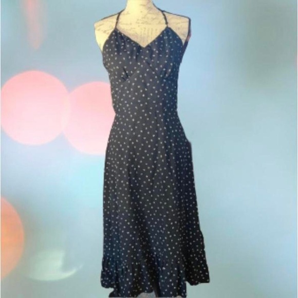 vintage 70s Candi Jones halter dress little ditzy bows - Picture 5 of 16